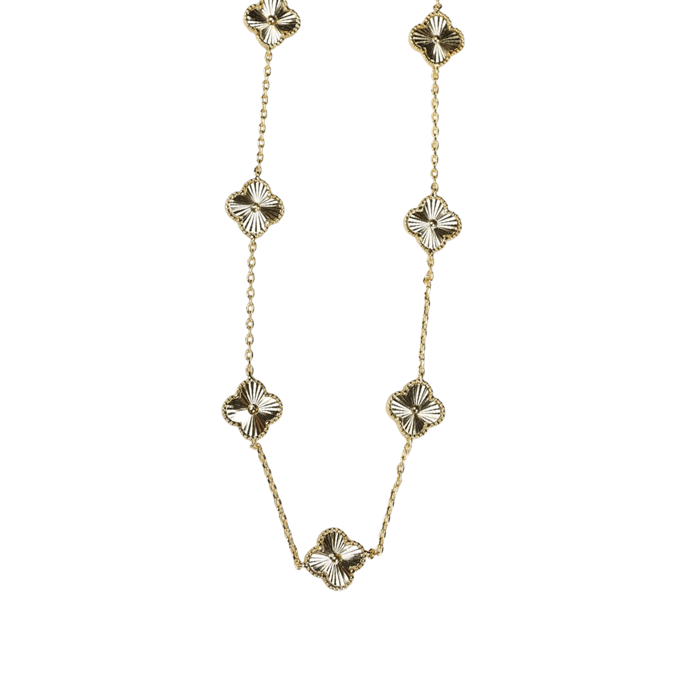 Zelly 14k Gold Plated Multi Clover Necklace